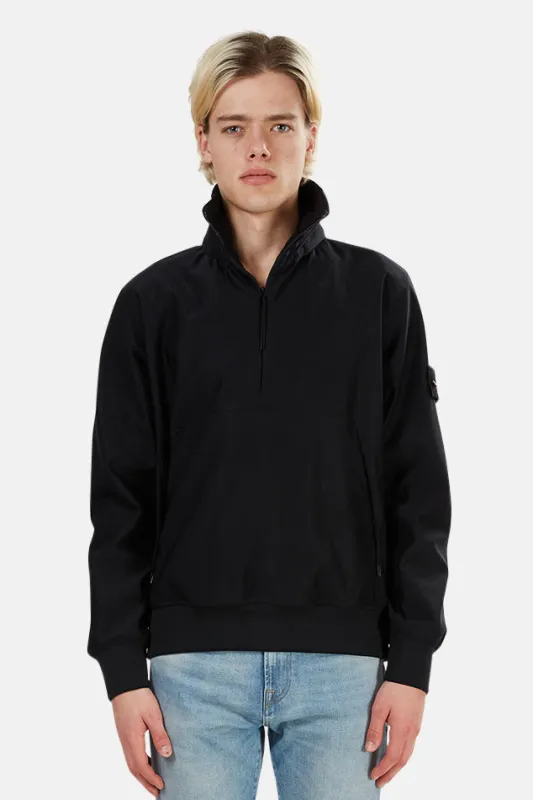 Ghost Piece Nylon 3/4 Zip Pullover Black made by Stone Island