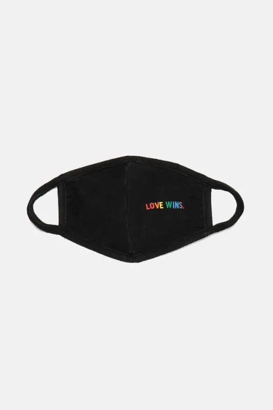 Jersey Mask "Love Wins" Black sold by Blue & Cream