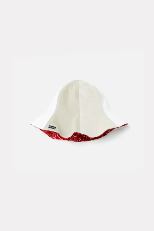 70s Reversible Tulip Hat Beige/Red sold by Blue & Cream