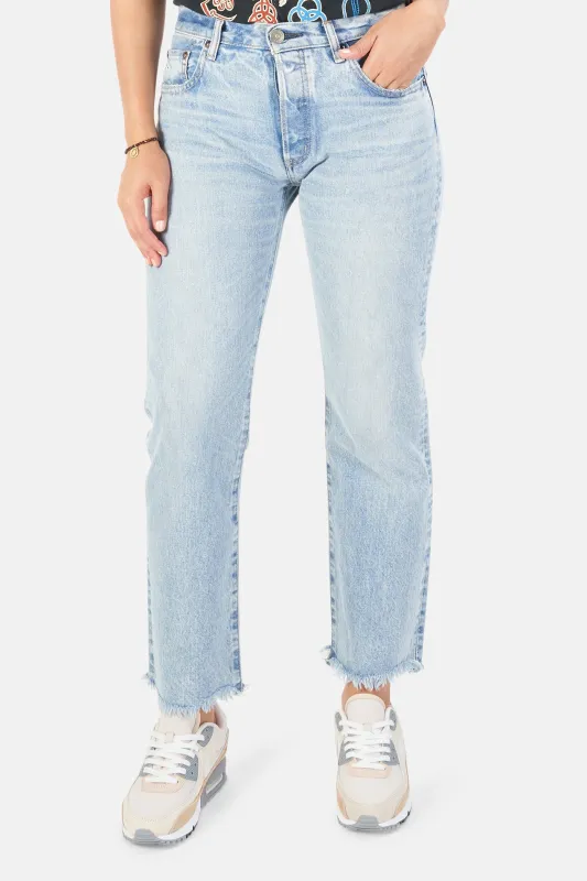 Peoria Straight Jean Light Blue made by Moussy