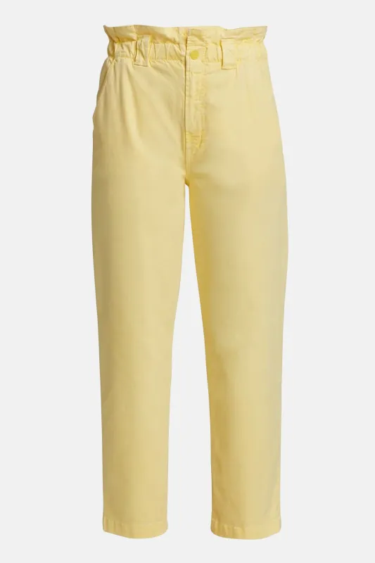 The Yoyo Ruffle Greaser Ankle Pants Goldfinch made by MOTHER