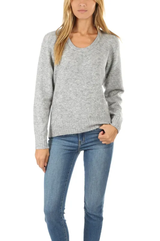 Melange Grey 3.1 Phillip Lim Open Neck Sweater sold by Blue & Cream