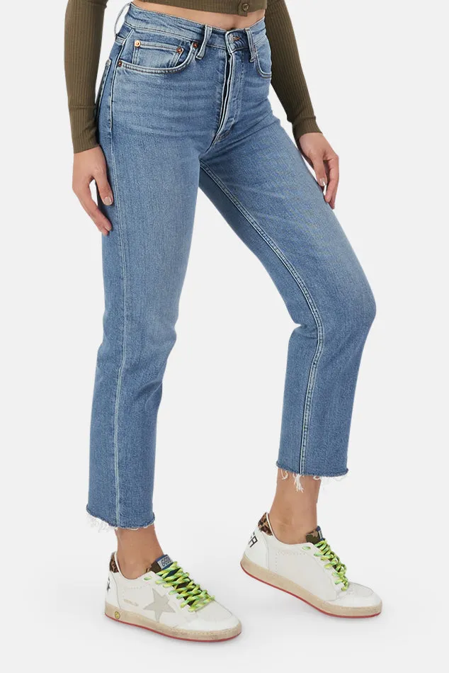 High Rise Stove Pipe Jean Medium Stone sold by Blue & Cream product image thumbnail 3