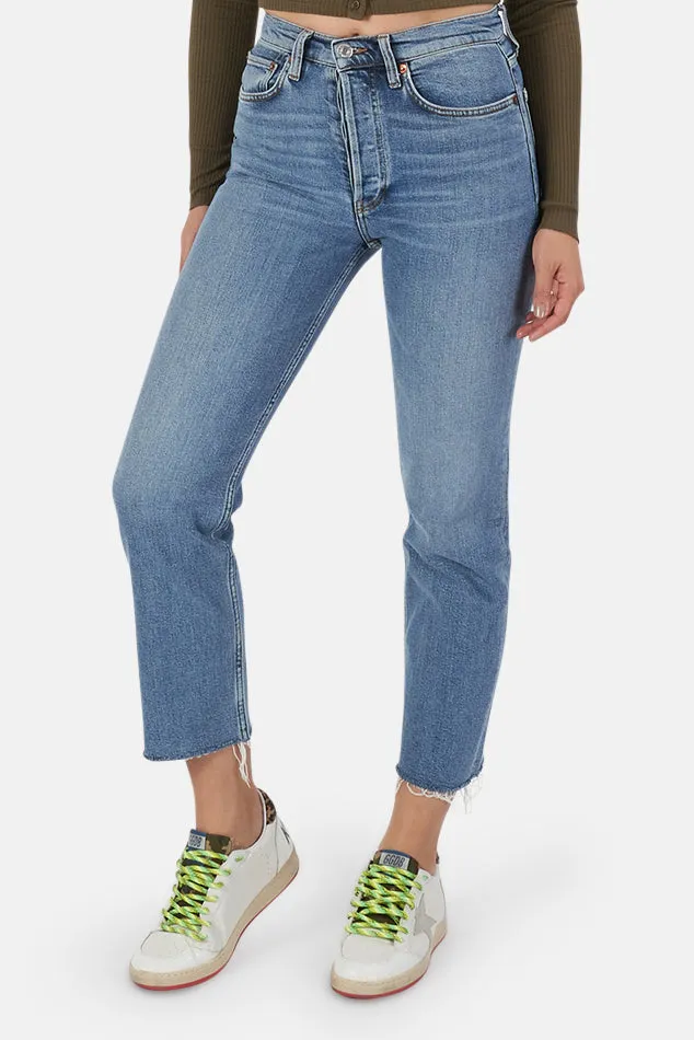 High Rise Stove Pipe Jean Medium Stone sold by Blue & Cream product image thumbnail 2