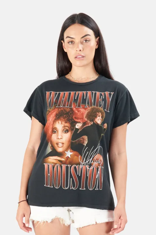 Whitney Houston Tee Coal Pigment sold by Blue & Cream
