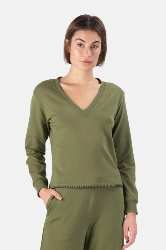 Helena Sweatshirt Olive sold by Blue & Cream