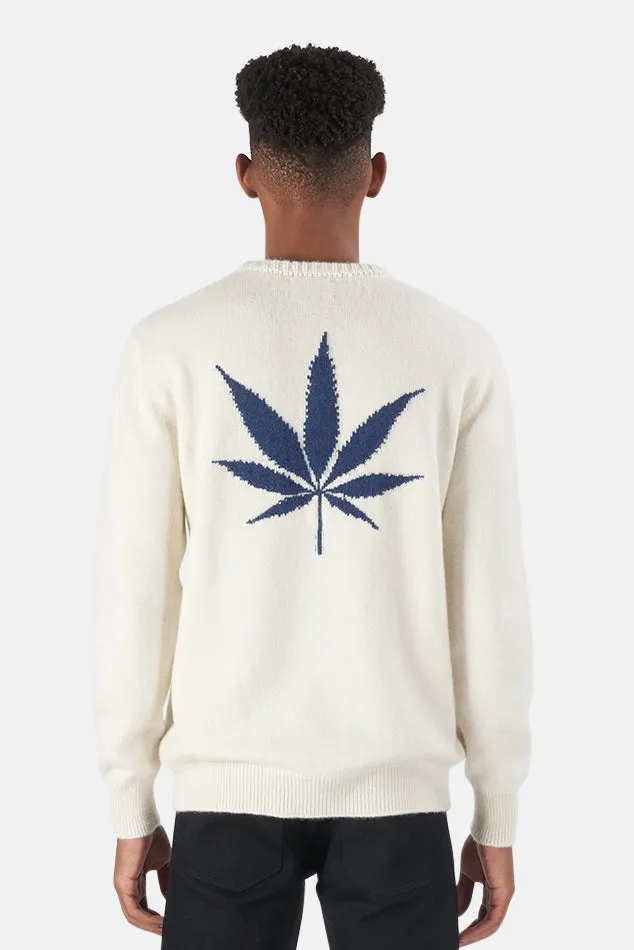 Leaf Crewneck Cashmere Sweater Cream/Navy sold by Blue & Cream product image thumbnail 2