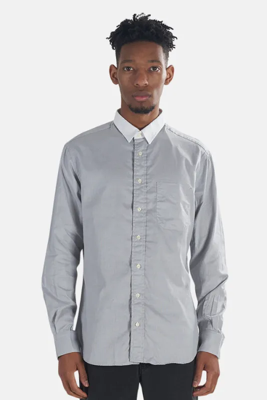 Key Collar Button Down Grey/White sold by Blue & Cream