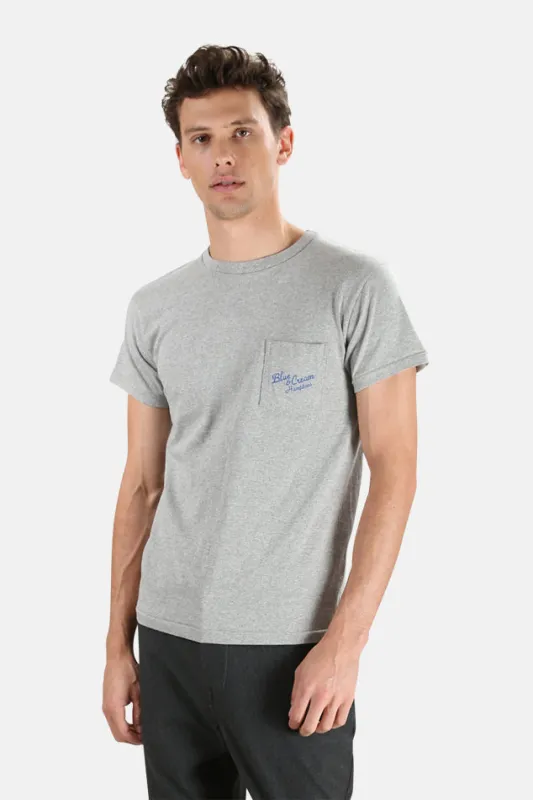 x Velva Sheen Hamptons Pocket Tee Grey sold by Blue & Cream