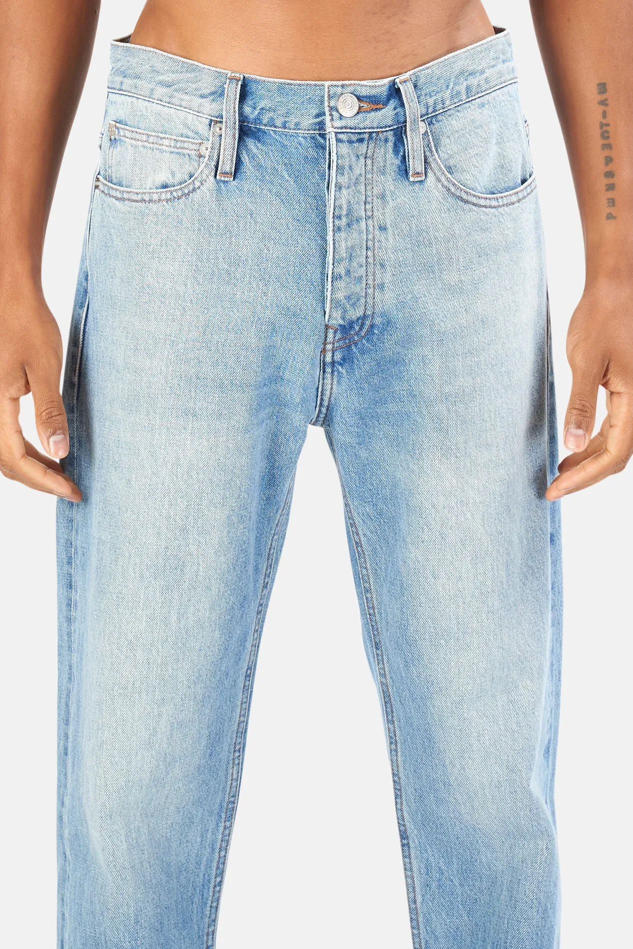 FRAME Blue Washed Selvedge Straight Fit Jeans sold by Blue & Cream product image thumbnail 4