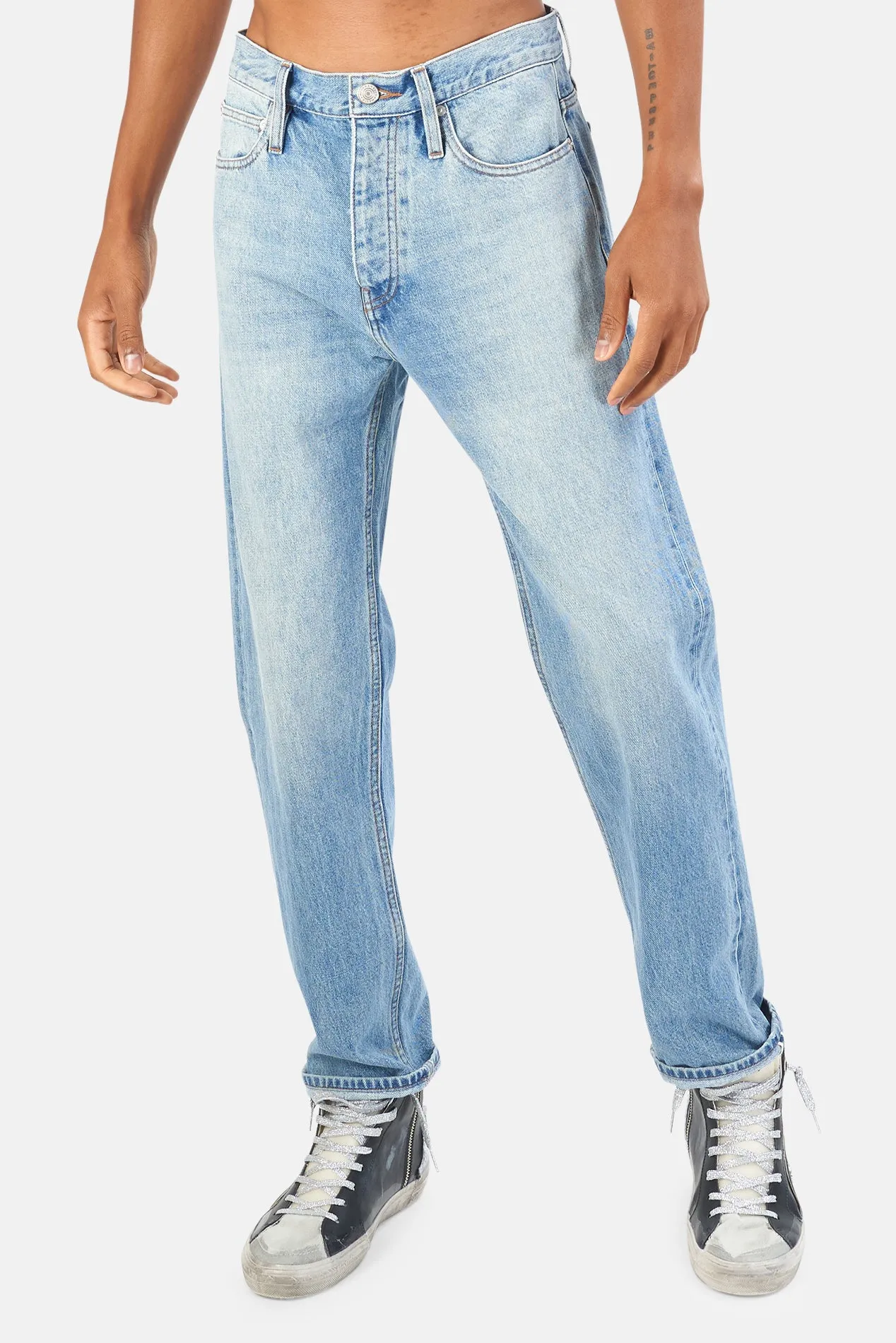 FRAME Blue Washed Selvedge Straight Fit Jeans sold by Blue & Cream product image thumbnail 2