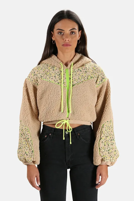 Sloane Shearling Crop Hoodie Teddy sold by Blue & Cream