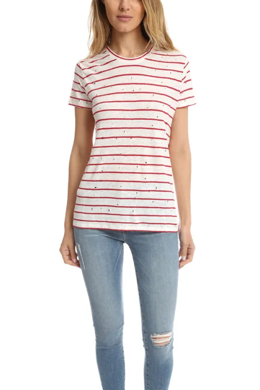 Mina Tee Ecru/Red sold by Blue & Cream