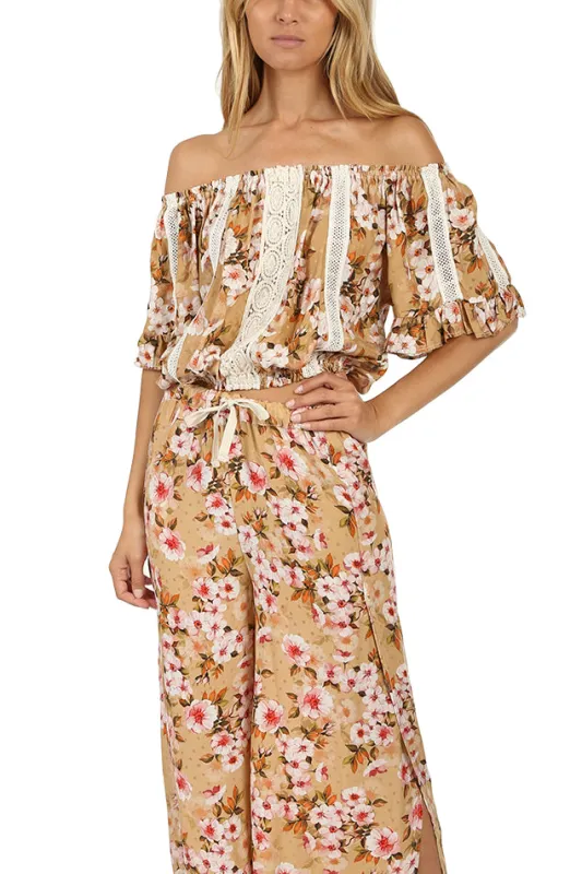 Champagne Sunday Saint-Tropez Loulou Print Top sold by Blue & Cream