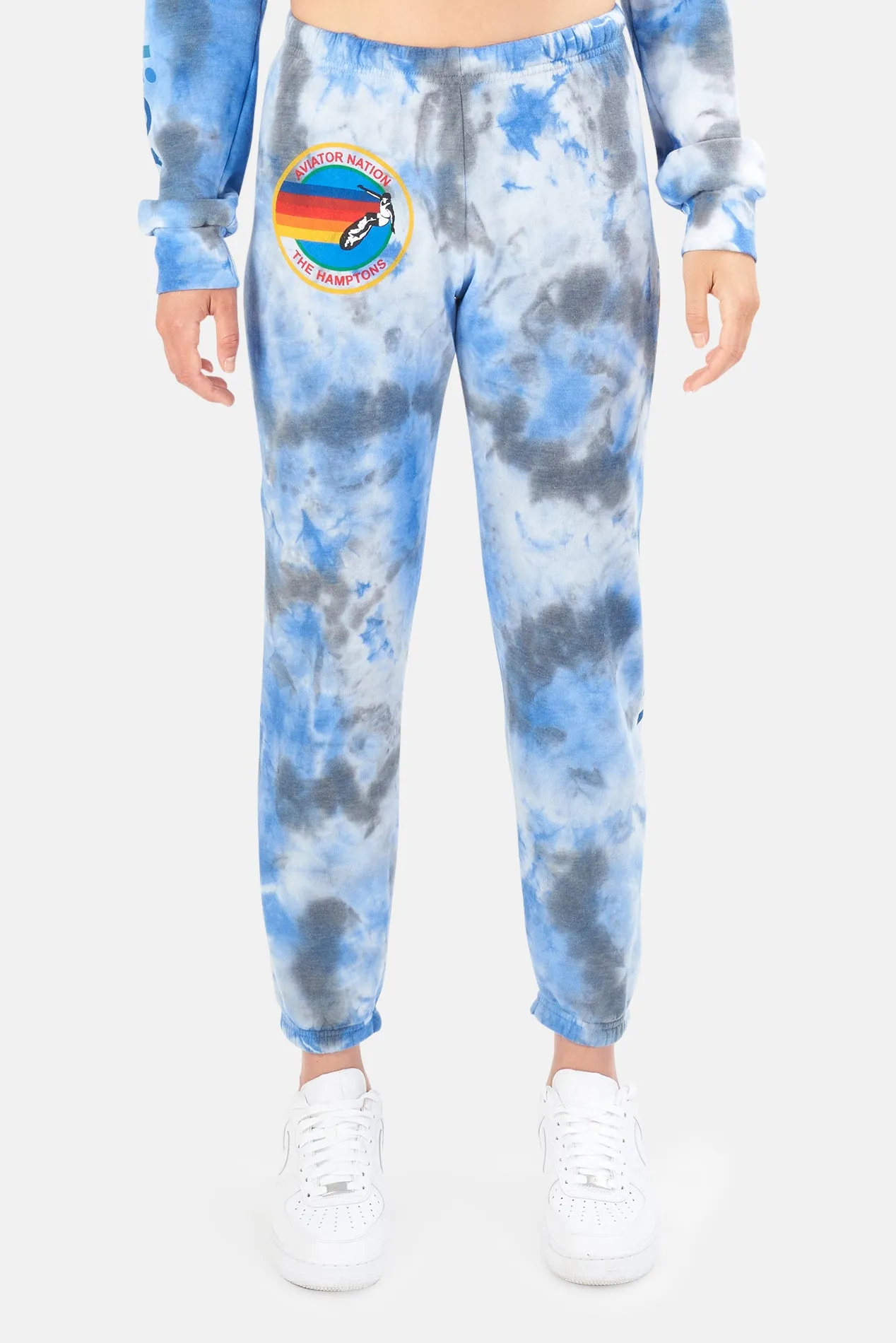 Women's Hamptons Sweatpants Tie Dye Cloud Blue sold by Blue & Cream