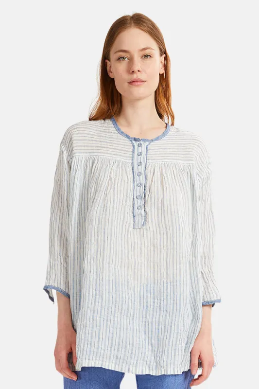 Blue Stripe Sunday Saint Tropez Lavandou Top sold by Blue & Cream