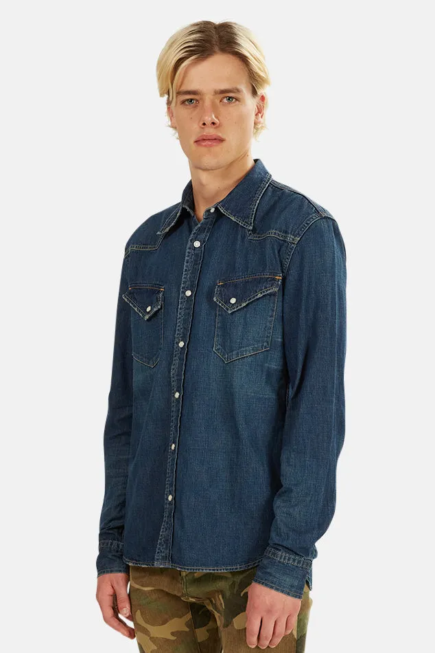 Blue Remi Relief Denim Western Shirt sold by Blue & Cream product image thumbnail 2