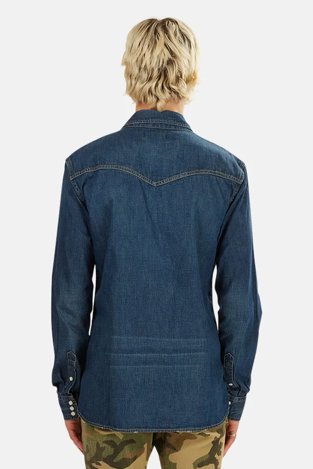 Blue Remi Relief Denim Western Shirt sold by Blue & Cream product image thumbnail 3