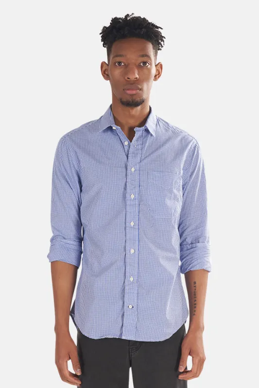 Gingham Micro Check Button Down Blue sold by Blue & Cream
