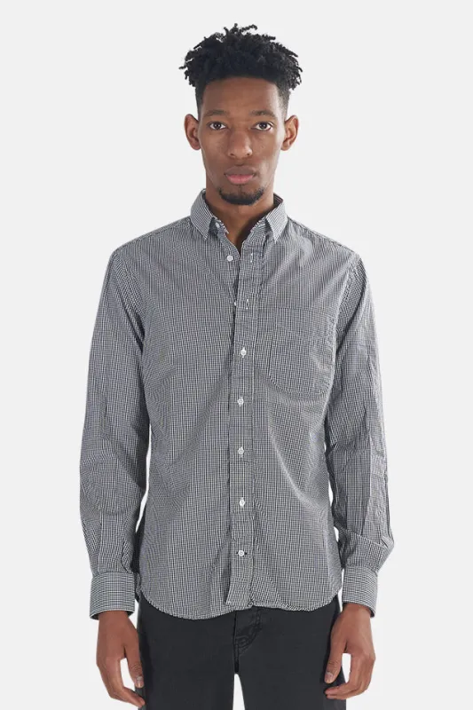 Macro Check Button Down Black/White sold by Blue & Cream
