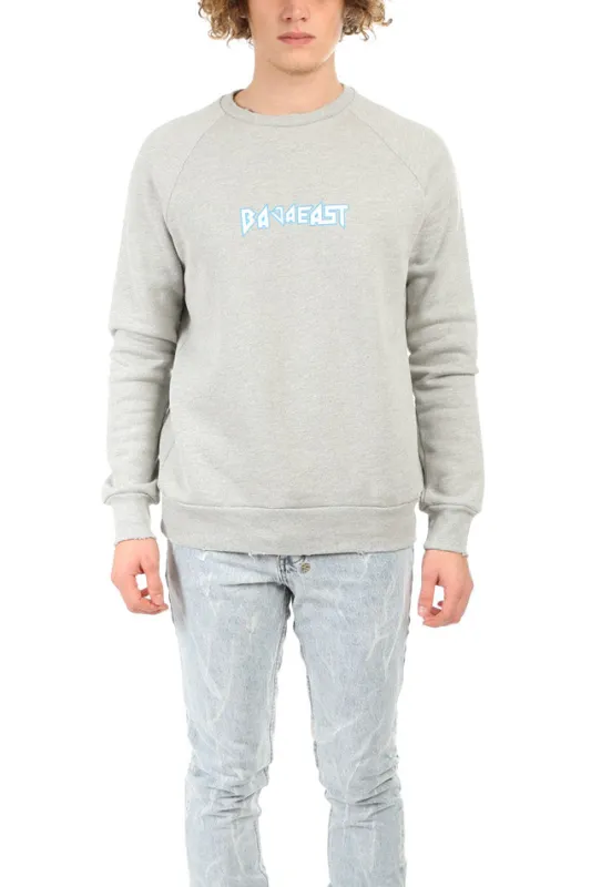 Baja East Metal Fleece Raglan Crew sold by Blue & Cream