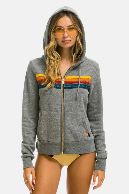 Women's 5 Stripe Hoodie Heather Grey sold by Blue & Cream