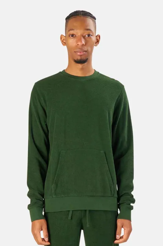 Terry Crewneck Olive sold by Blue & Cream