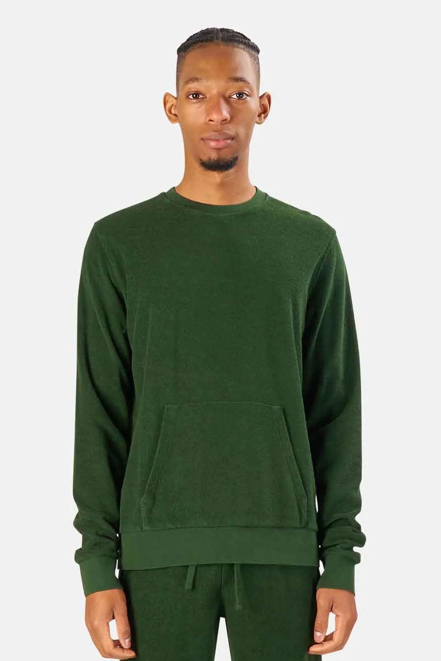 Terry Crewneck Olive sold by Blue & Cream