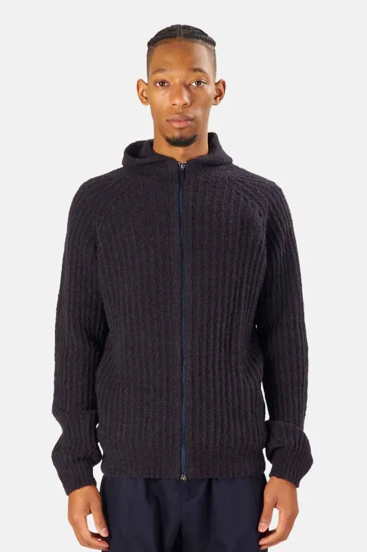 Chunky Rib Zip Hoodie Navy sold by Blue & Cream
