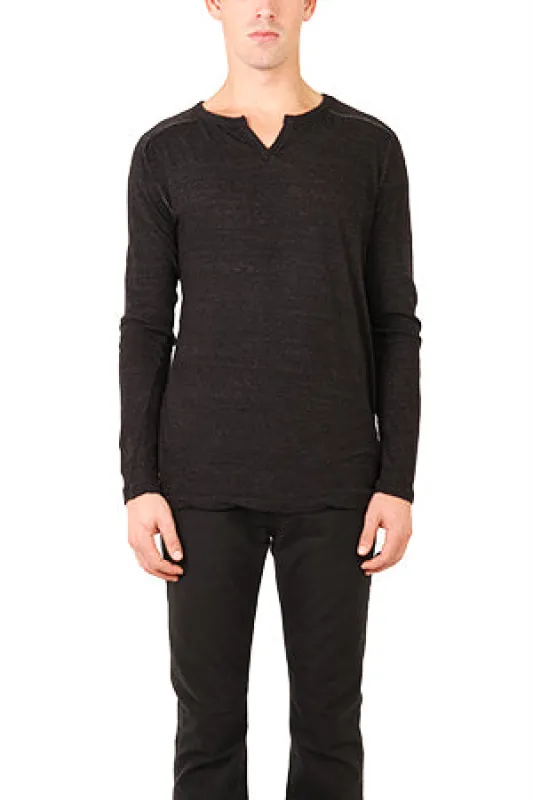 V::Room Melange Slit Shirt sold by Blue & Cream