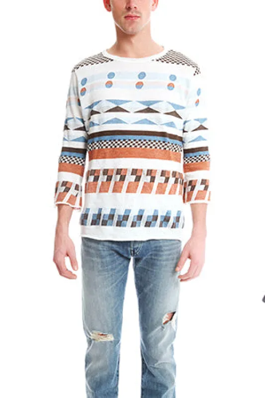 Remi Relief Linen Boarder Crewneck made by Remi Relief