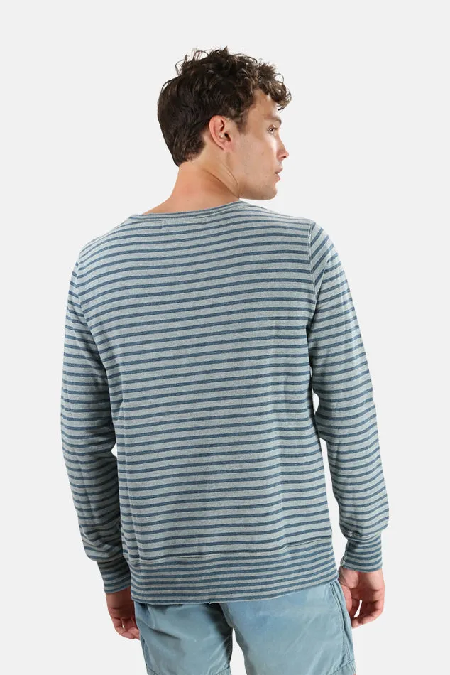 Remi Relief Indigo Border Crewneck sold by Blue & Cream product image thumbnail 3