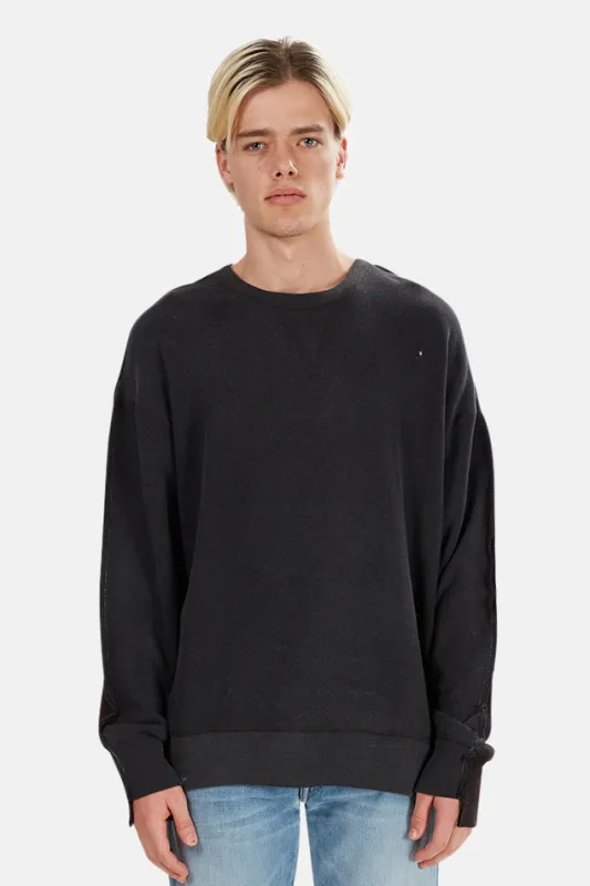 Two Tone Seamed Sweatshirt Black sold by Blue & Cream