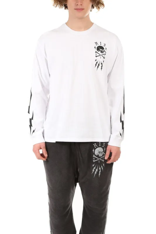 Skull Bolt Long Sleeve Tee White sold by Blue & Cream