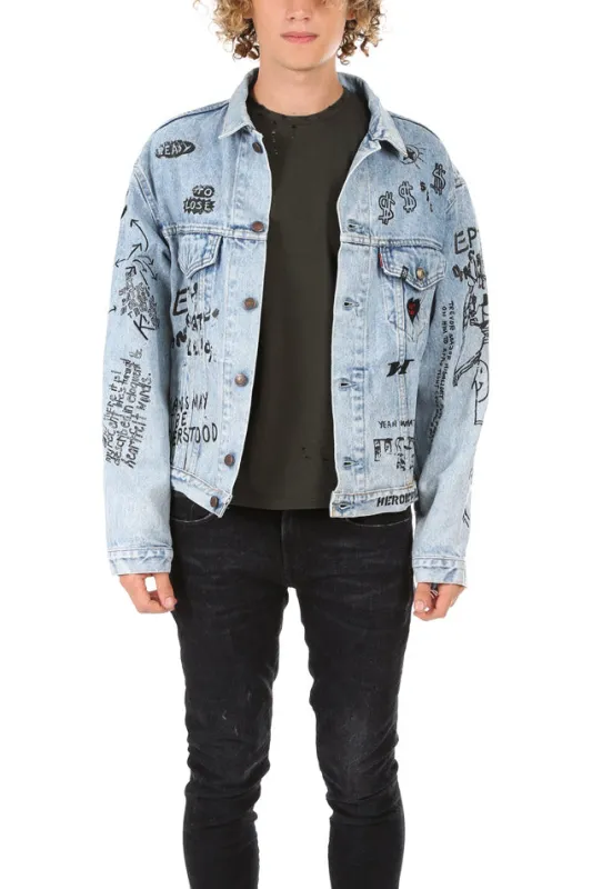 Repurposed Denim Trucker Jacket Indigo sold by Blue & Cream