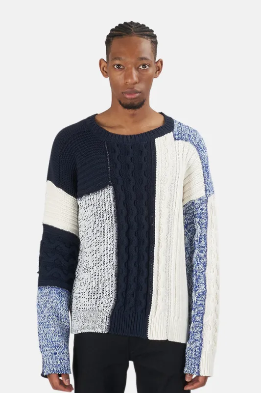 Pierre Balmain Knit Patchwork Sweater sold by Blue & Cream