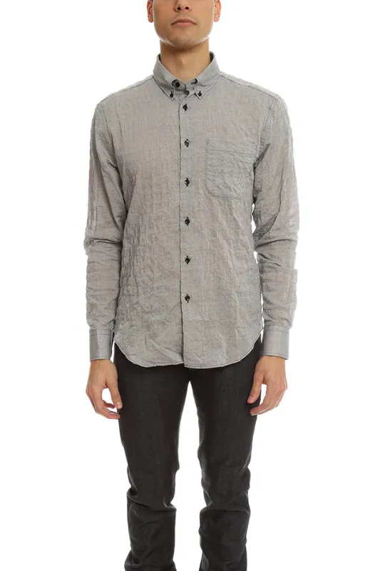 Naked & Famous Crinkle Horizontal Stripes Slim Shirt sold by Blue & Cream