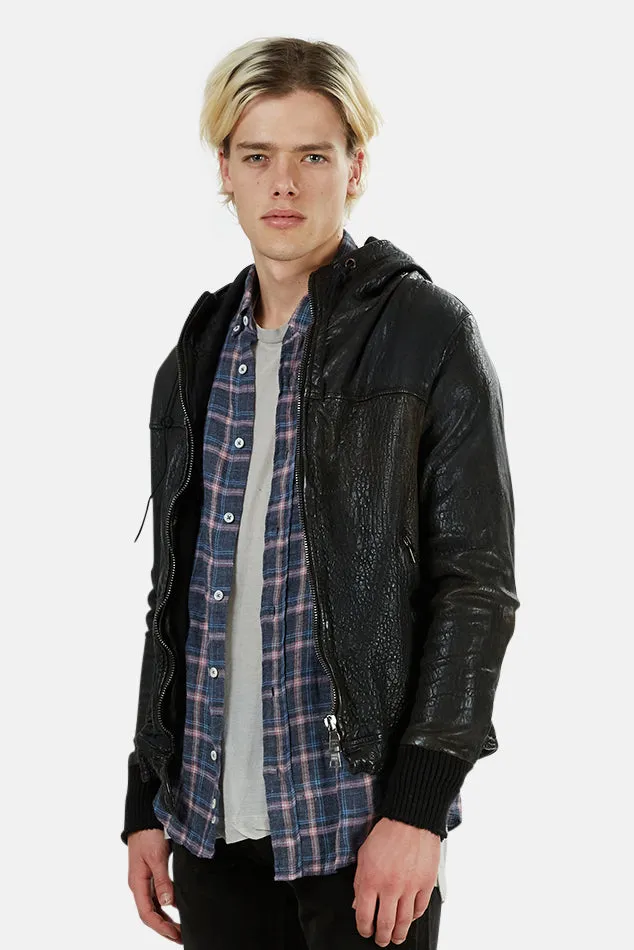 Giorgio Brato Leather Hooded Bomber sold by Blue & Cream product image thumbnail 2