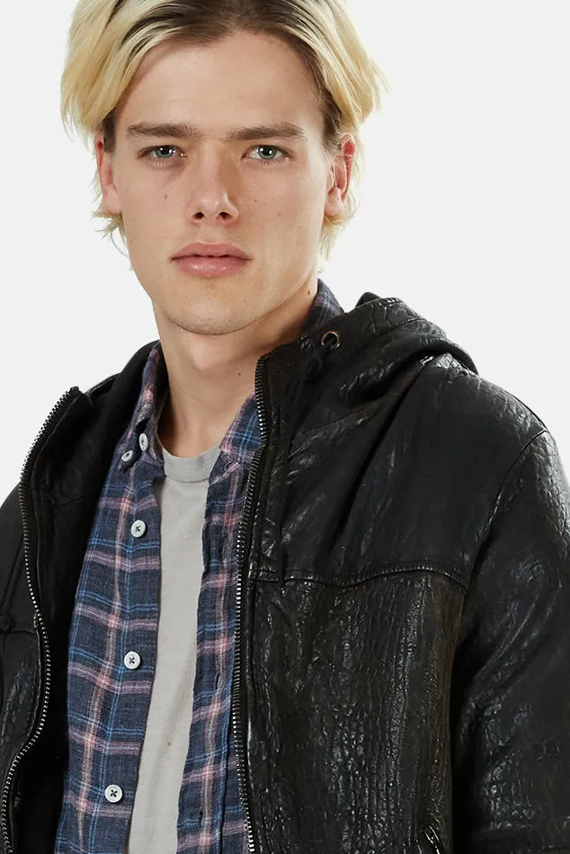 Giorgio Brato Leather Hooded Bomber sold by Blue & Cream product image thumbnail 4