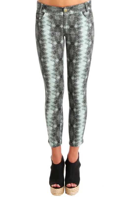 Derek Lam 10 Crosby  Lizard-Print Skinny Pants sold by Blue & Cream