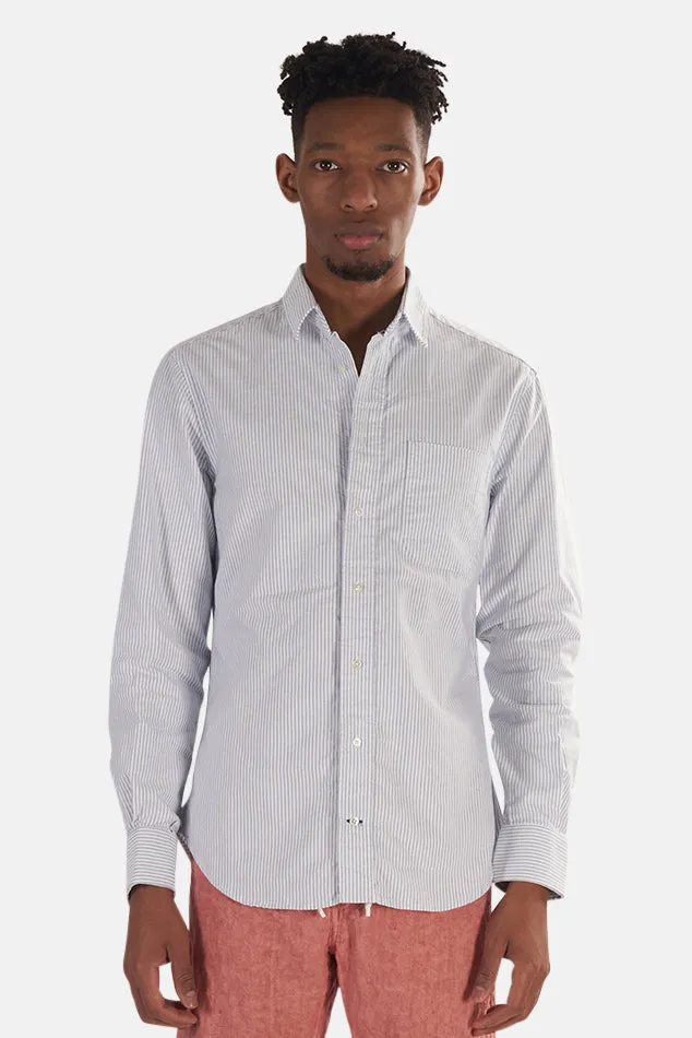 Oxford Seersucker Button Down Blue Stripe sold by Blue & Cream
