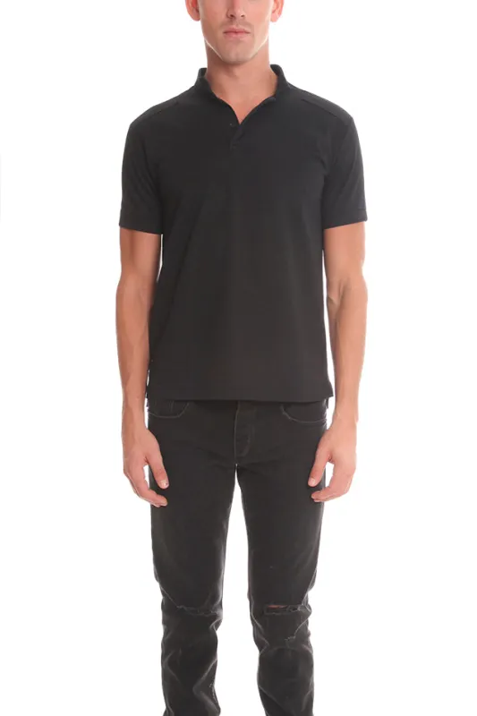 Military Pop Collar Polo Black sold by Blue & Cream