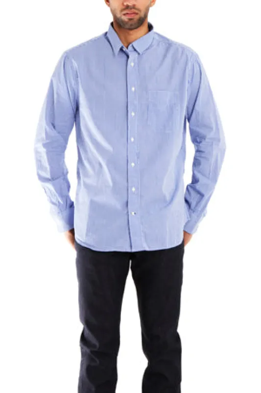 Macro Check Gingham Button Down Shirt Blue sold by Blue & Cream