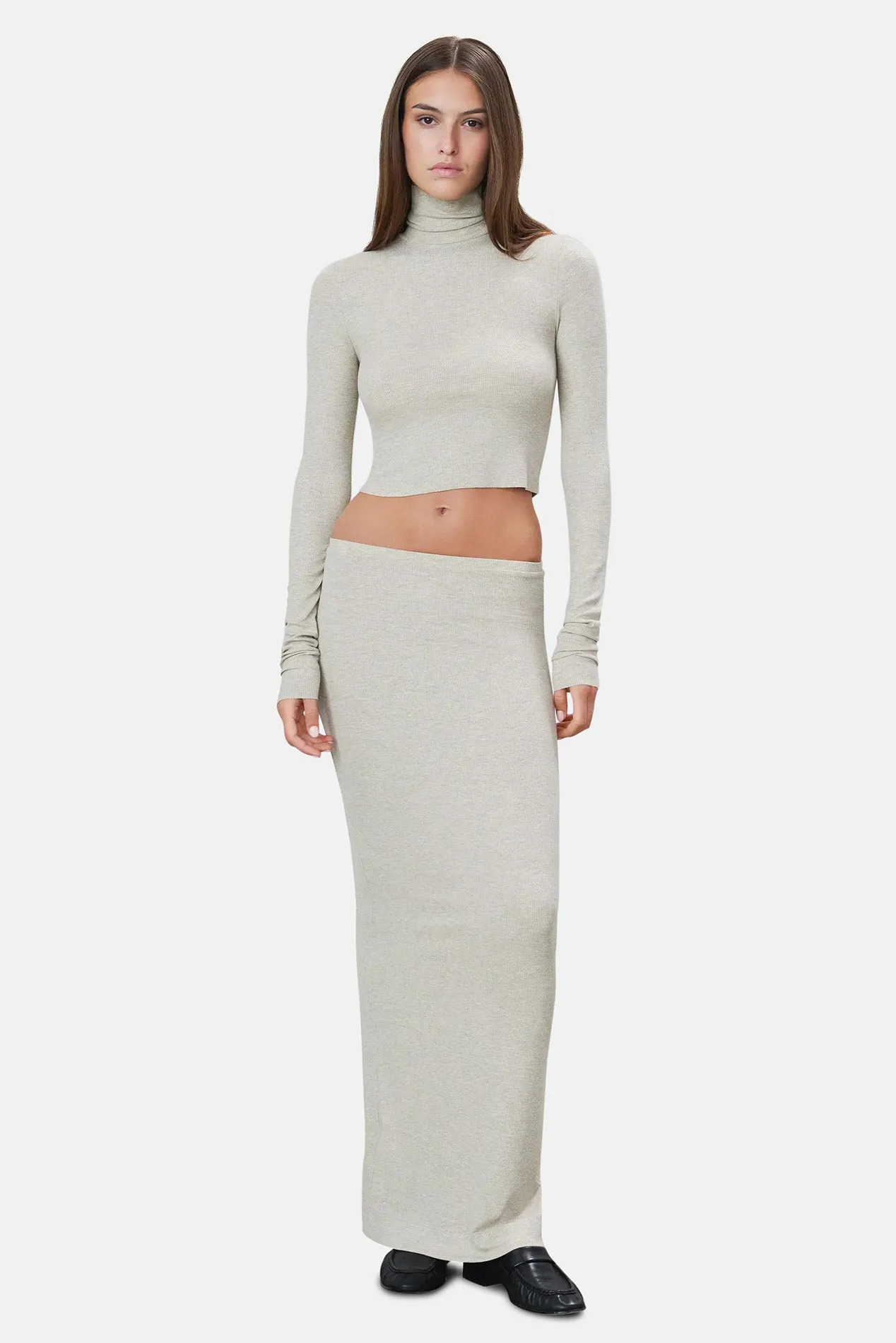 Emma Skirt Heather Oatmeal sold by Blue & Cream