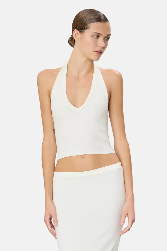 Cropped Halter Top Cream sold by Blue & Cream