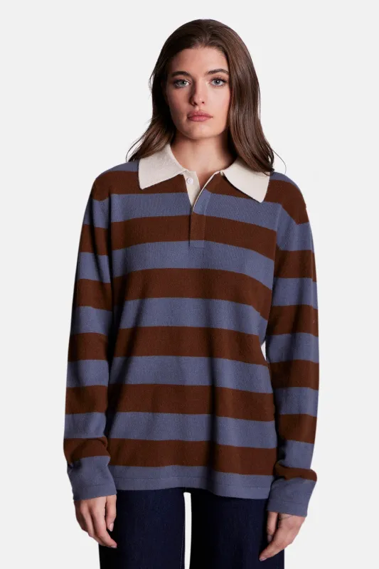 Clyde Rugby Oversized Cashmere Sweater Steel Grey/Brown sold by Blue & Cream