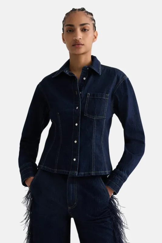 Franny Shirt in Indigo Resin sold by Blue & Cream