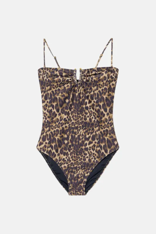One Piece Bathing Suit Vintage Leopard Print sold by Blue & Cream