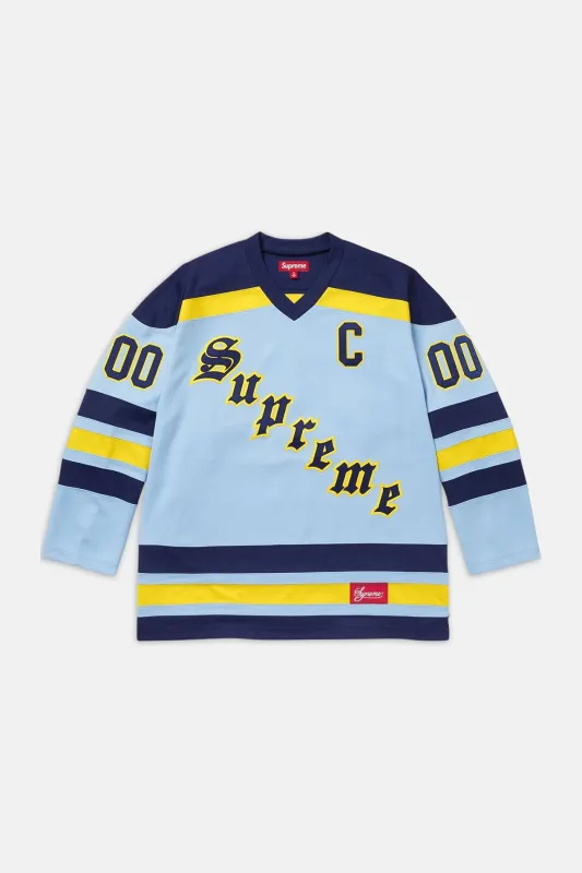 Patches Hockey Jersey Light Blue made by Supreme