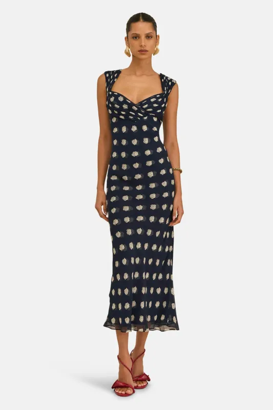 Eliseo Dress Small Dot Deep Lake sold by Blue & Cream